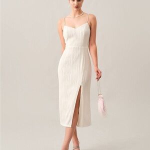 RIHOAS White Pleated Dress